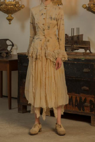 MUTEDANCE MD21SS23 Lace Trim Tunic Top PM11